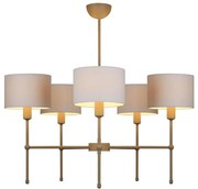 Żyrandol na pręcie MADELA 5xE14/40W/230V biały/beżowy