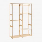 Deneb 2-częściowa Otwarta Szafa Modułowa Z Wieszakiem Na Ubrania Z Bambusa Miel - Sklum