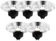 Zestaw 5 żarówek LED GU10 3-stopniowo ściemnialnych w Kelwinach AR111 10W 800 lm 2700 - 3700K