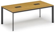 Stół konferencyjny PRIMO INVITATION, 200x100 cm, buk + 2x port blatowy TYP VI, czarny