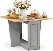 Minimalistyczny składany stół ze schowkiem szary + miodowy brąz D9-N04