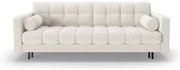 Kremowa rozkładana sofa ze schowkiem z materiału bouclé 222 cm Bali – Cosmopolitan Design