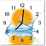 Zegar ścienny kwadrat Pomarańczowa woda