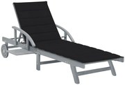 Czarny leżak ogrodowy R0-S19