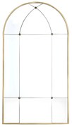 Lustro okienne metalowe - szer. 80 x wys. 150 cm - antyczne złoto - PALMYRE