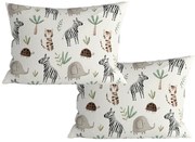 Zestaw 2 szt. dekoracyjnych poszewek na poduszkę JUNGARI 40x60 cm, kremowy