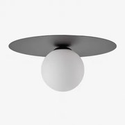 Lampa Sufitowa Z Żelaza I Szkła Anine Czarna & Ø30 Cm - Sklum