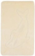 Kremowy dywanik łazienkowy z wzorem delfina H4-P50
