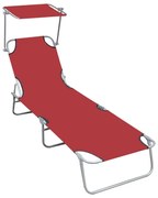 Czerwony leżak z regulowanym oparciem W2-L21