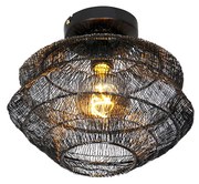 Orientalna lampa sufitowa czarna 25 cm - VadiKolonialny Oswietlenie wewnetrzne