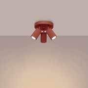 Lampa sufitowa minimalistyczny Gloow, aluminium - 3 źródło światła 3000K - L.19.5 x H.18 cm - ochra czerwona