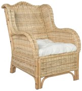 Fotel z prawdziwego rattanu z poduszką K6-D34