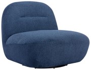 Fotel obrotowy z niebieską teksturowaną tapicerką - POZETI