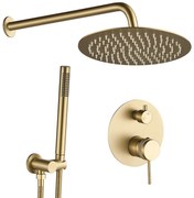 Zestaw natryskowy podtynkowy Rea Lungo Grip Złoty Szczotkowany + BOX