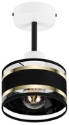 Lampa sufitowa biała jednopunktowy spot z czarnym abażurem T-1010WE-SC