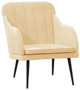 Kremowy tapicerowany fotel wypoczynkowy H1-D54