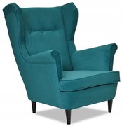 Fotel Uszak skandynawski turkus ciemna zieleń dom