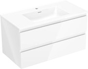 Mexen Orio szafka łazienkowa 90 cm z umywalką Otis, 2 szuflady, biała połysk - 91A10-09047-2-BFF00-W18M00