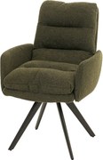 Krzesło do jadalni MCW-G66 Bouclé,  zielony, z podłokietnikiem