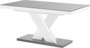 Nowoczesny stół z rozkładanym blatem z szarym blatem na białej nodze Xenon Lux połysk