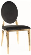 Krzesło KING VELVET czarne/ złote SIGNAL