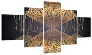Obraz - Złota mandala ze strzałkami (125x70 cm)