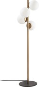Lampa stojąca FAZE z metalu i szkła, 4 klosze – wysokość 130 cm – kolor złoty i biały
