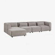 4-częściowa Sofa Modułowa Z Pufem Fogler Sztruksu Szary Kret - Sklum