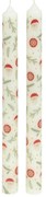 Świece stołowe, świąteczny wzór, 2 sztuki