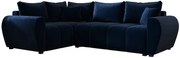 Granatowy welurowy narożnik L z funkcją spania W0-W72