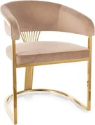 Krzesło tapicerowane CROWN VELVET beżowe SIGNAL