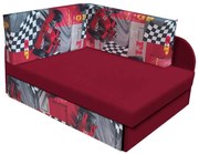 Czerwony narożnik rozkładany z pojemnikiem C2-P63