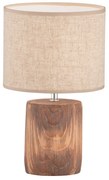 Brązowo-beżowa betonowa lampa stołowa z tekstylnym kloszem (wysokość 35 cm) Malik – Fischer &amp; Honsel