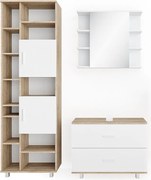 Zestaw mebli łazienkowych biały/sonoma 80.2x33x60.8 ilias
