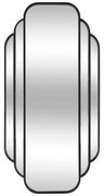 Lustro wiszące duże art deco BENEDITA, metalowa rama, 50,5 x 100,3 cm