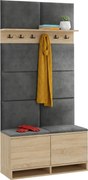 Garderoba do przedpokoju dąb sonoma + szary L9-C12