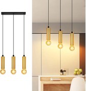 NETTLIFE Złota lampa wisząca 3 żarówki Lampa wisząca - Lampa wisząca Stół jadalny E27 Industrial Metal Lampa wisząca