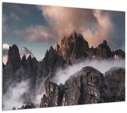 Obraz - Włoskie Dolomity ukryte we mgle (70x50 cm)