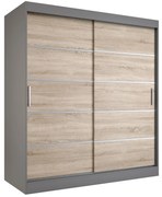 Szafa przesuwna MODUO COMFORT 180 antracyt/dąb sonoma z listwami MKPOL