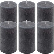 Zestaw świec rustykalnych, 11,5 cm, Ø 6,8 cm, antracyt, 6szt