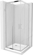 Mexen Rio kabina prysznicowa kwadratowa 80 x 80 cm, transparent, chrom + brodzik Flat, biały - 860-080-080-01-00-4010