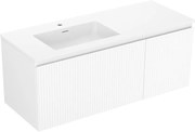 Mexen Rivel szafka łazienkowa 120 cm z umywalką Otis lewą, 1S, 1D, ryflowana, biała mat - 91A23-12047-3-BBFF01-W18L01