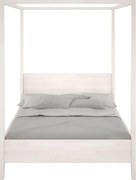 Łóżko bukowe Visby CANOPY z baldachimem, 140x200, biały