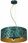 Lampa wisząca, zielona, złota, okrągła ZIGGY WHITE Gold/Bottle green 3xE27