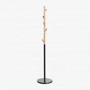 Wieszak Stojący Z Drewna Bukowego I Marmuru Lauso Czarna - Sklum