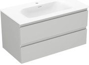 Mexen Orio szafka łazienkowa 90 cm z umywalką Vela, 2 szuflady, szara mat/biała mat - 91A10-09047-2-BFF62-W23M01