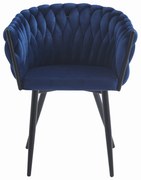 Krzesło ORION - aksamit granat x 1, Plecione, Warkocz