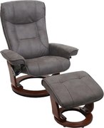Fotel relaksacyjny Halifax,  ciemnoszary, kolor orzechowy