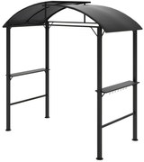 Outsunny Pawilon Grillowy, 2 Boczne Półki, Haki, Rama ze Stali, 1,1 x 2,3m, Ciemnoszary