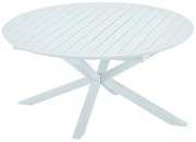 Stół ogrodowy okrągły rozkładany z aluminium dł. 150/200 cm - Biały - YOHA marki MYLIA